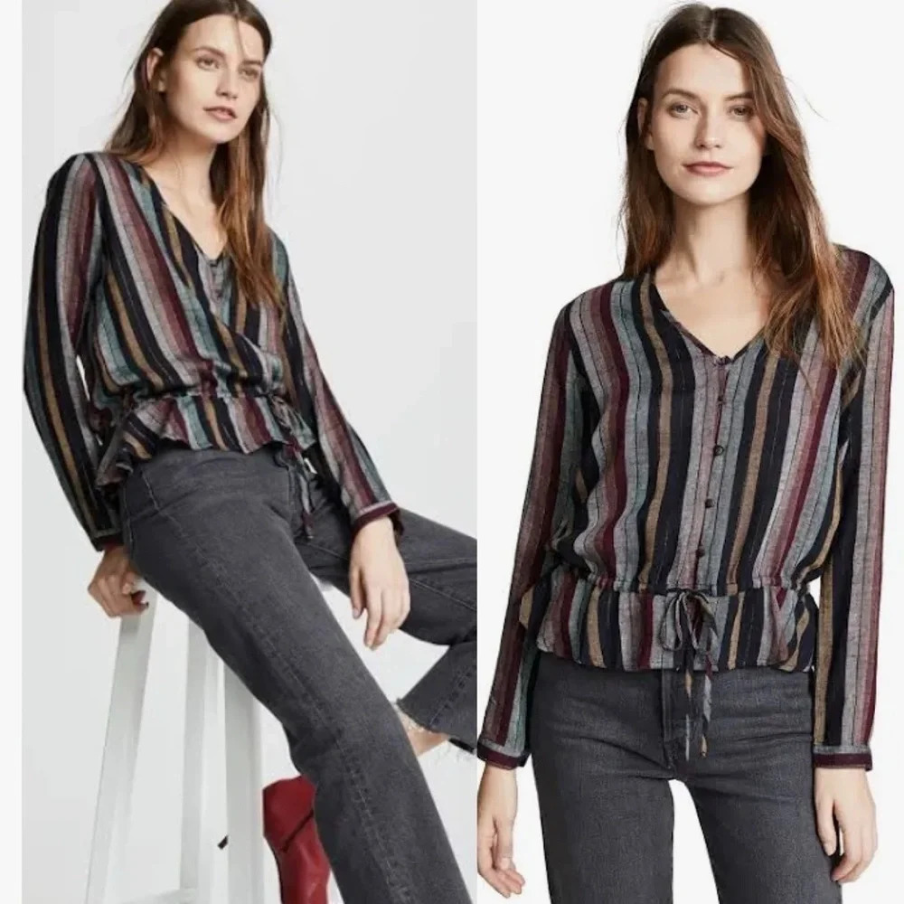 RAILS
STRIPED PEPLUM BLOUSE size XS